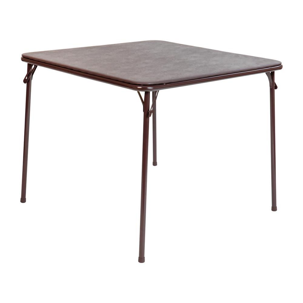 Brown Folding Card Table - Lightweight Portable Folding Table With Collapsible Legs