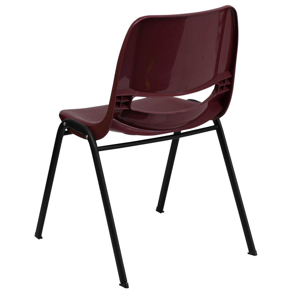 Hercules 880 lb. Capacity Stack Chair - Burgundy Shell, Black Frame