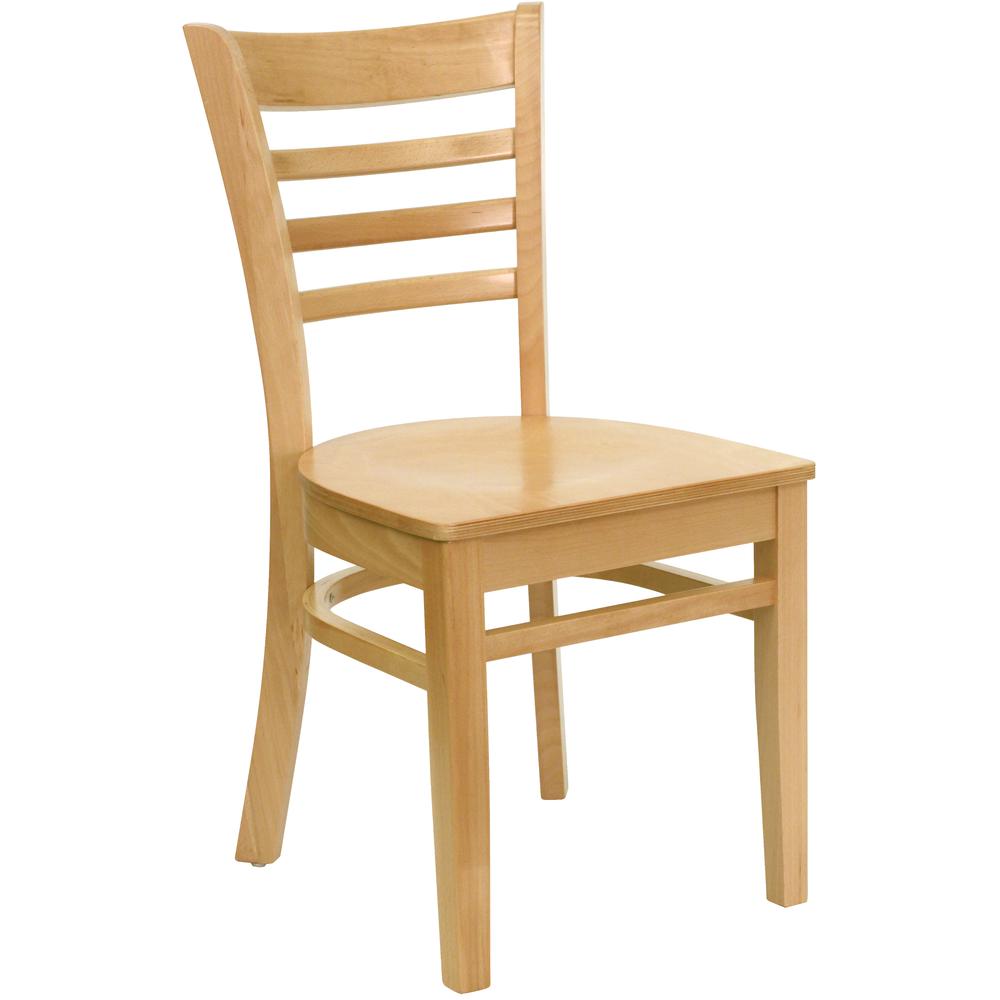 Image of Hercules Series Ladder Back Natural Wood Restaurant Chair