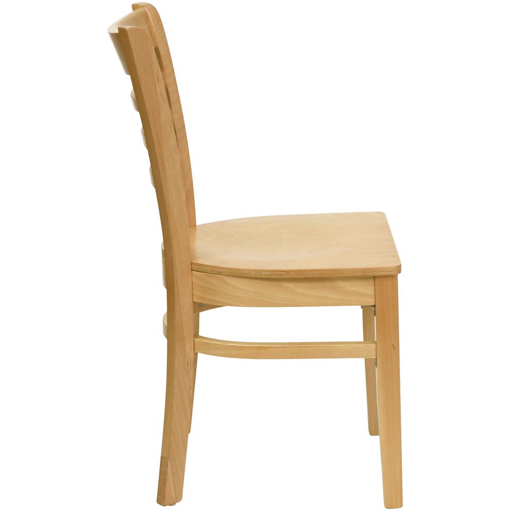 Hercules Series Ladder Back Natural Wood Restaurant Chair