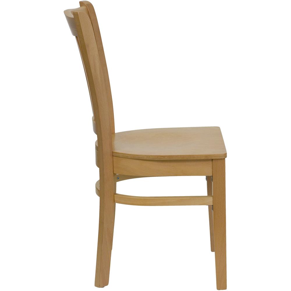 Hercules Series Vertical Slat Back Natural Wood Restaurant Chair