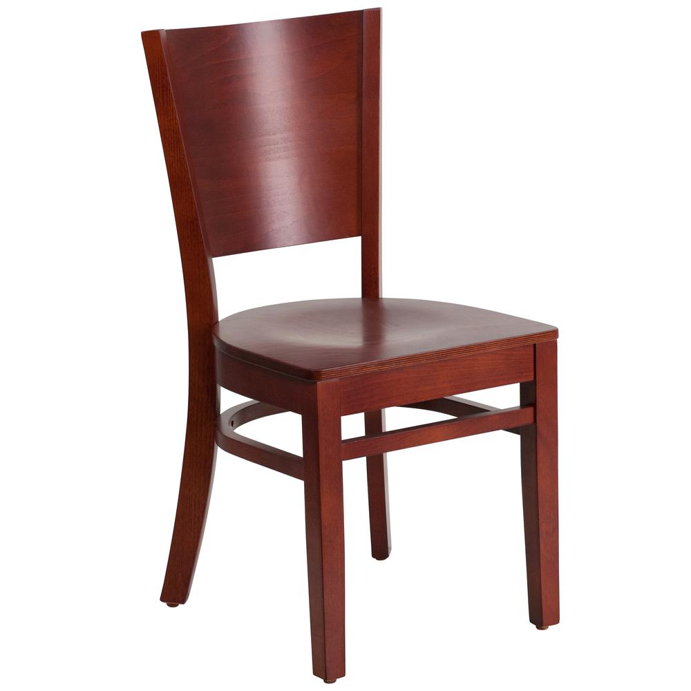 Lacey Series Solid Back Mahogany Wood Restaurant Chair