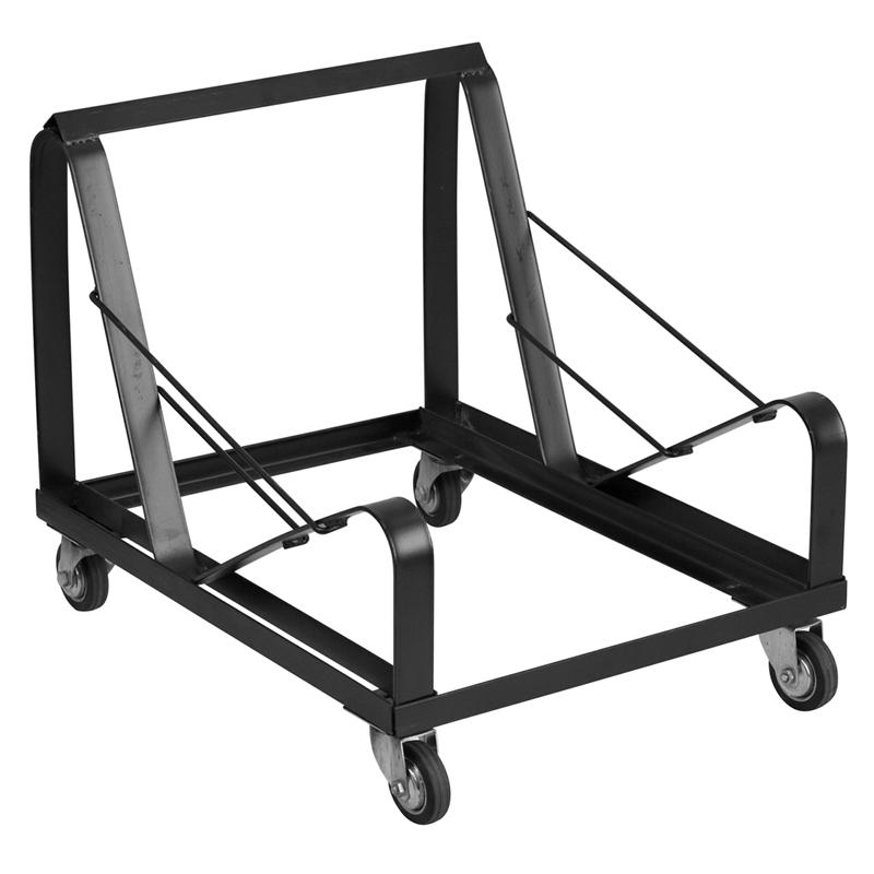 Black Steel Sled Base Stack Chair Dolly