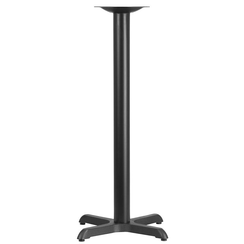 22- x 22- Restaurant Table X-Base with 3- Bar Height Column