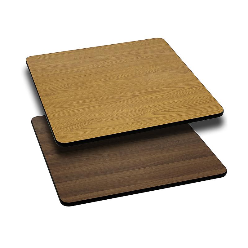 24- Square Table Top - Natural/Walnut Reversible Laminate