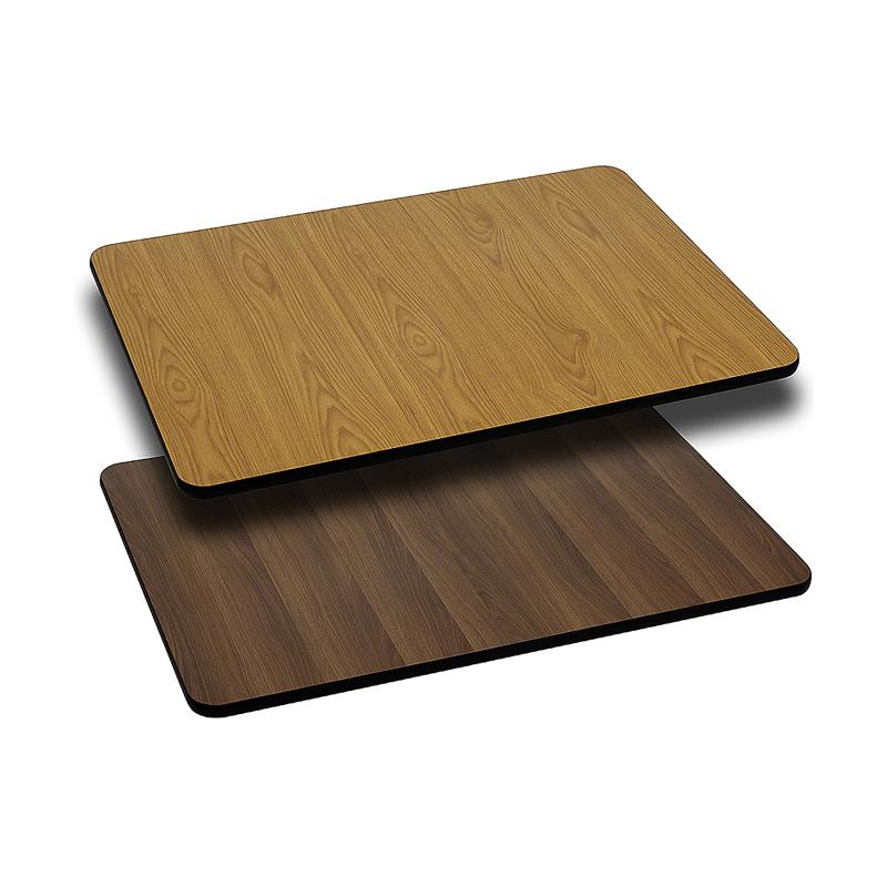 30- x 42- Rectangular Table Top - Natural/Walnut Reversible Laminate