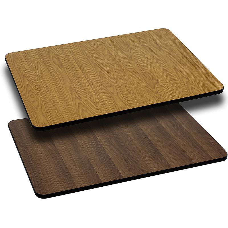 30- x 60- Rectangular Table Top - Natural/Walnut Reversible Laminate