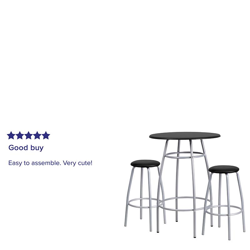 Bar Height Table Set with Cushioned Stools