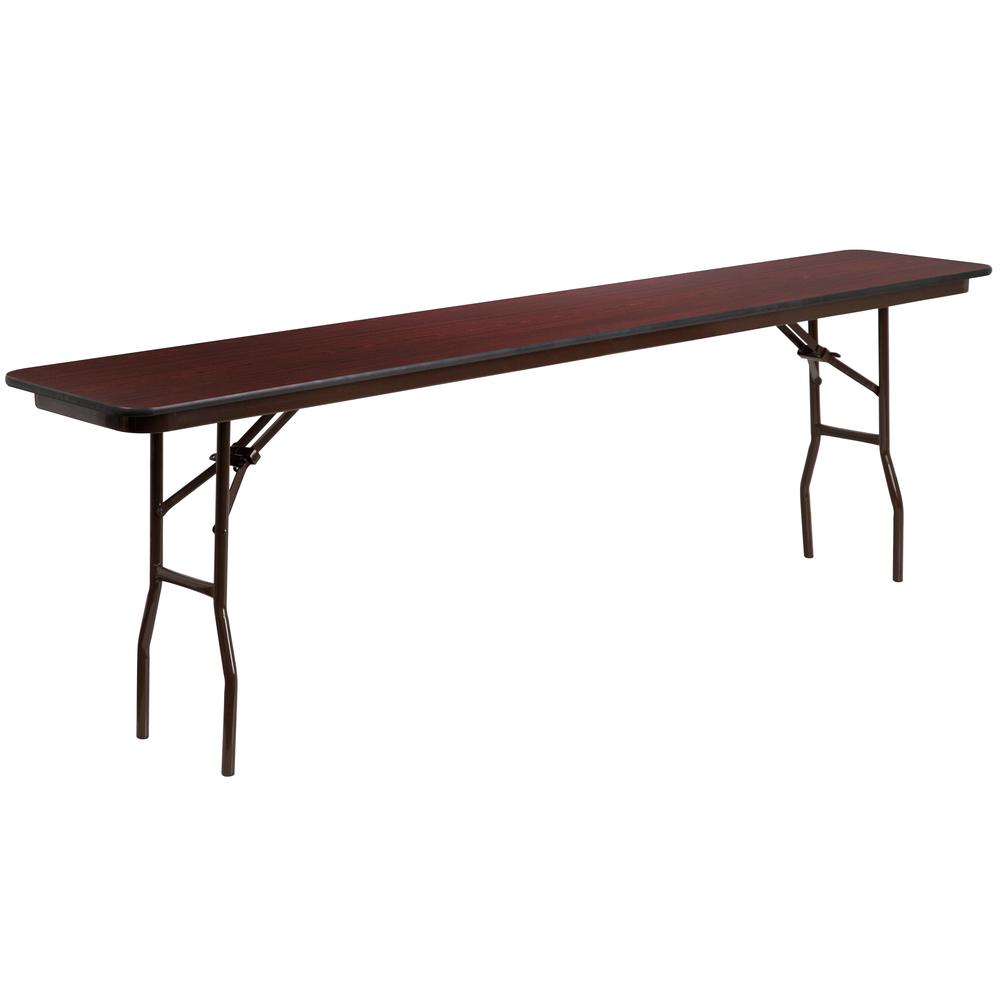 8-Foot High-Pressure Mahogany Laminate Folding Training Table