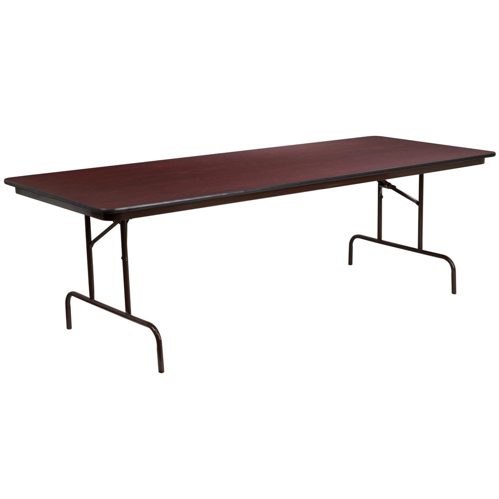 36- x 96- Rectangular Mahogany Laminate Folding Banquet Table