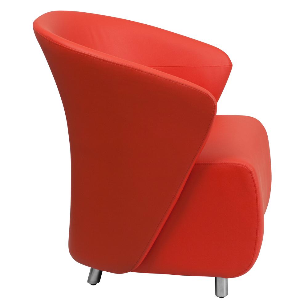 Red LeatherSoft Curved Barrel Back Lounge Chair