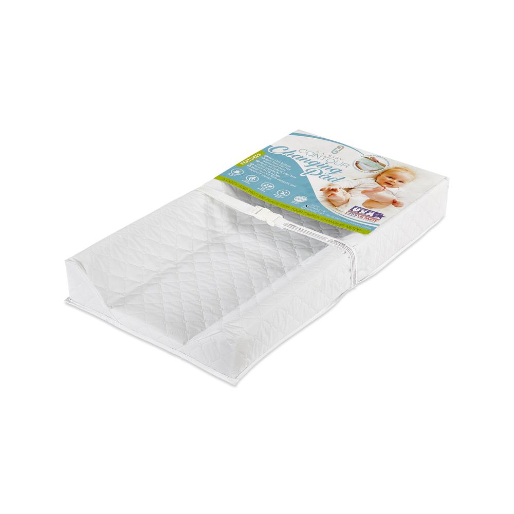 [Combo Pack] Contoured Waterproof Diaper Changing Pad, 32" With Bonus Washable White Terry Cover