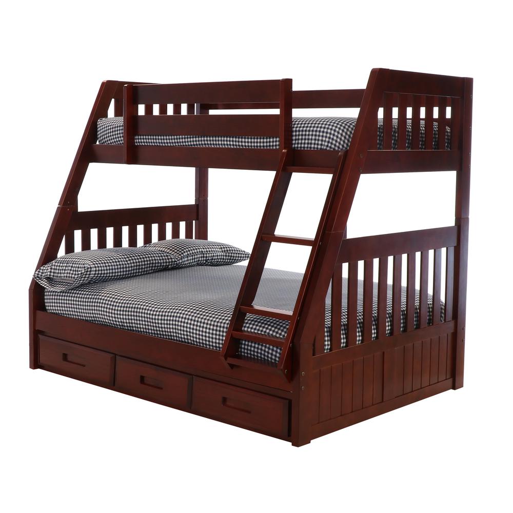 Image of Mission Twin Over Full Bunk Bed With Three Drawers
