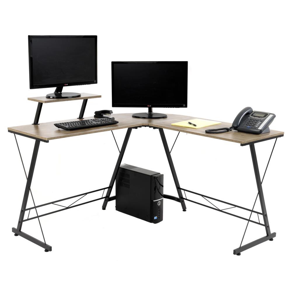 Image of Os Home And Office Model 42249 L Workcenter In Sewn Oak
