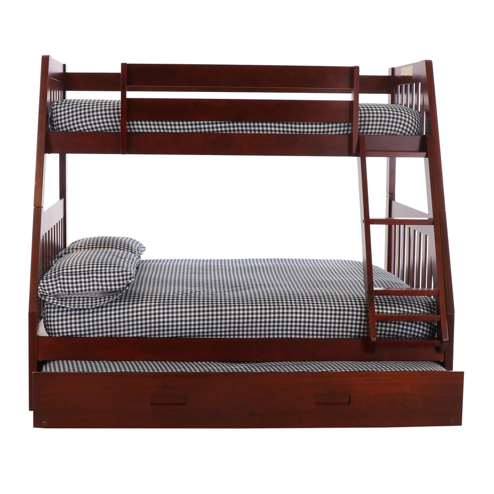 Mission Twin Over Full Bunk Bed With Roll Out Twin Trundle Bed