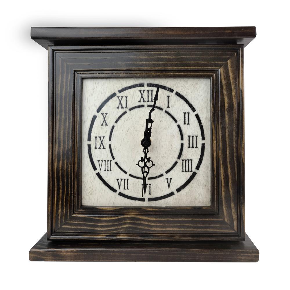 American Furniture Classics Mantel Clock in Dark Walnut Veneer with Secret Compartment