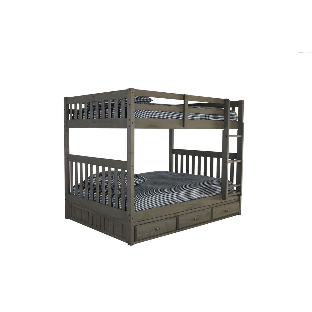 Full Over Full Bunk Bed With Three Underbed Drawers