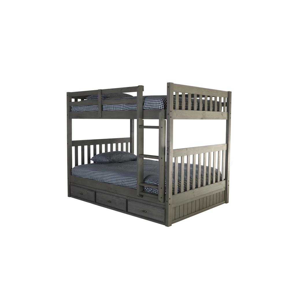 Image of Full Over Full Bunk Bed With Three Underbed Drawers