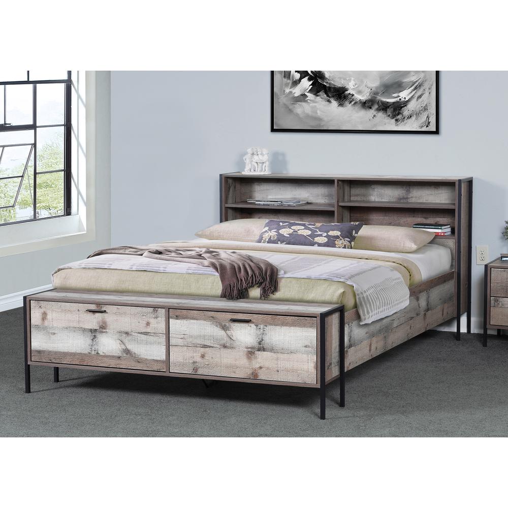 Image of Queen Size Storage Bed With Headboard And Footboard Storage