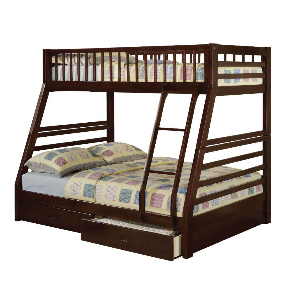 This is the image of Jason Espresso Twin/Full Bunk Bed with 2 Drawers