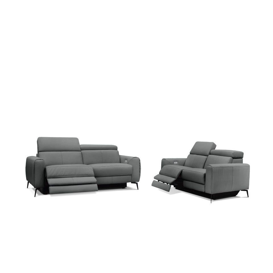 Image of Lennox Sofa And Love Living Room Set, Dark Grey
