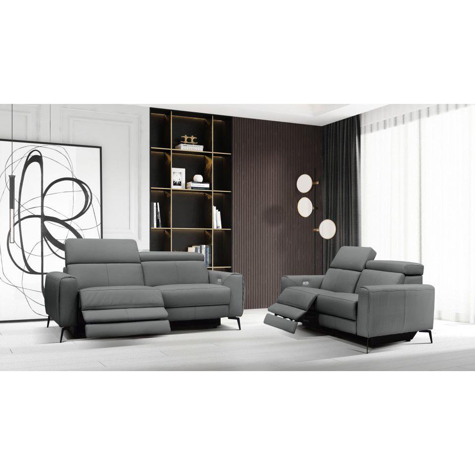 Lennox Sofa And Love Living Room Set, Dark Grey