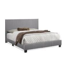 Image of Viola King Modern Upholstered Bed, Grey