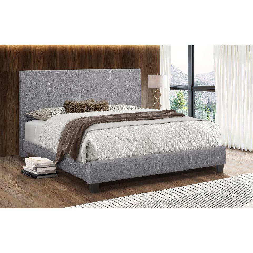 Viola King Modern Upholstered Bed, Grey