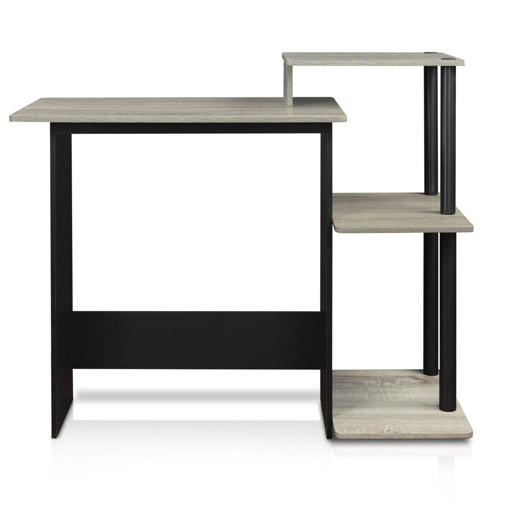 Image of Efficient Home Laptop Notebook Computer Desk, Oak Grey/Black