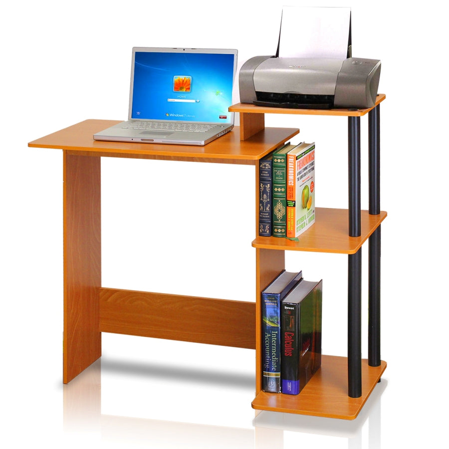 Image of Efficient Home Laptop Notebook Computer Desk, Light Cherry/Black