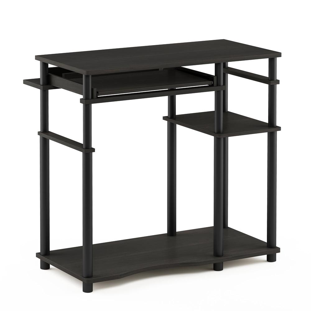 Image of Abbott Computer Desk With Bookshelf, Espresso/Black, 17097Ex/Bk