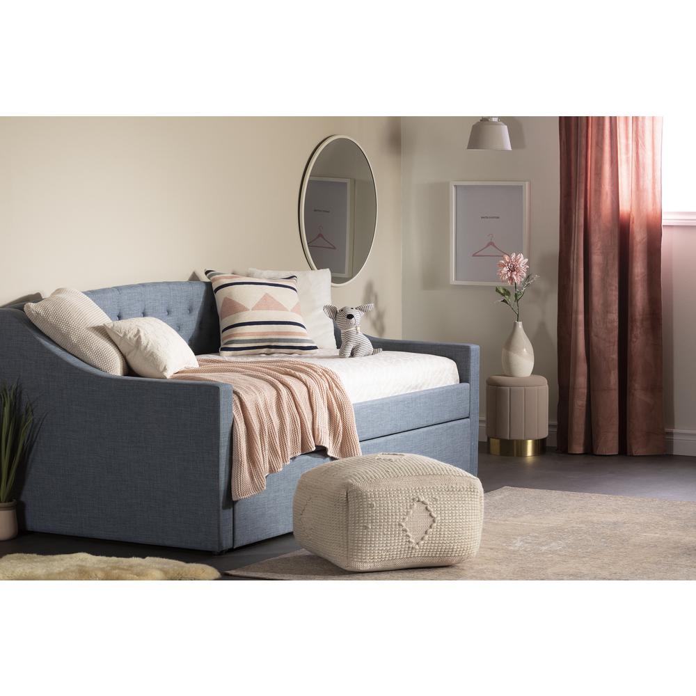 Blue Tiara Upholstered Daybed with Trundle