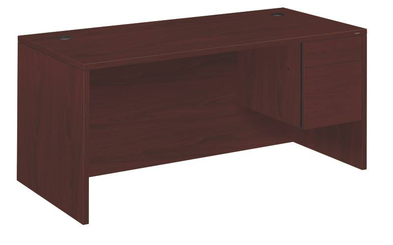 10500 Series Right Pedestal Desk | Mahogany Finish | 66"W x 30"D x 29-1/2"H