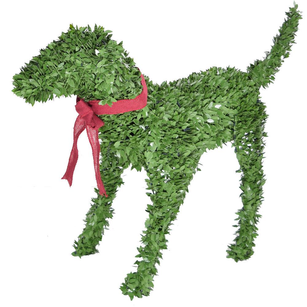 This is the image of FHF Spring Decor - Boxwood Dog (No Light)