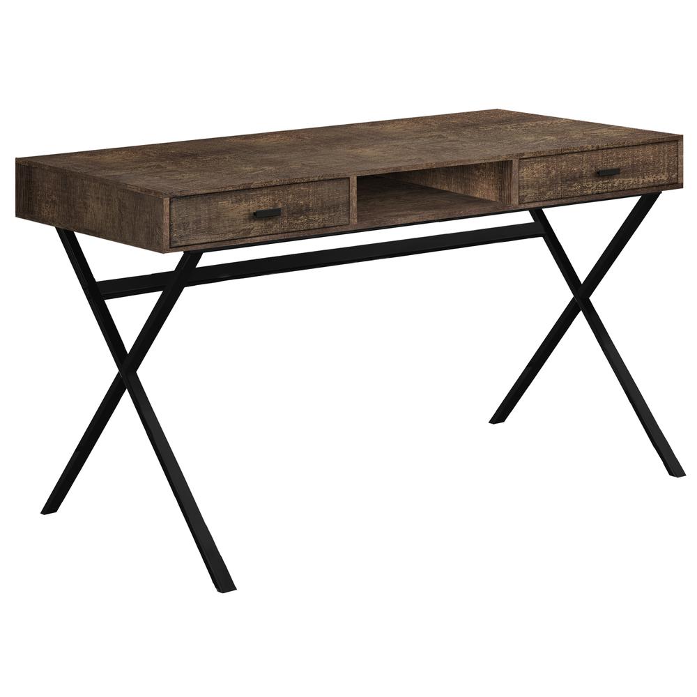 Image of Computer Desk - 48"L / Contemporary Brown Reclaimed Wood Look / Black Metal
