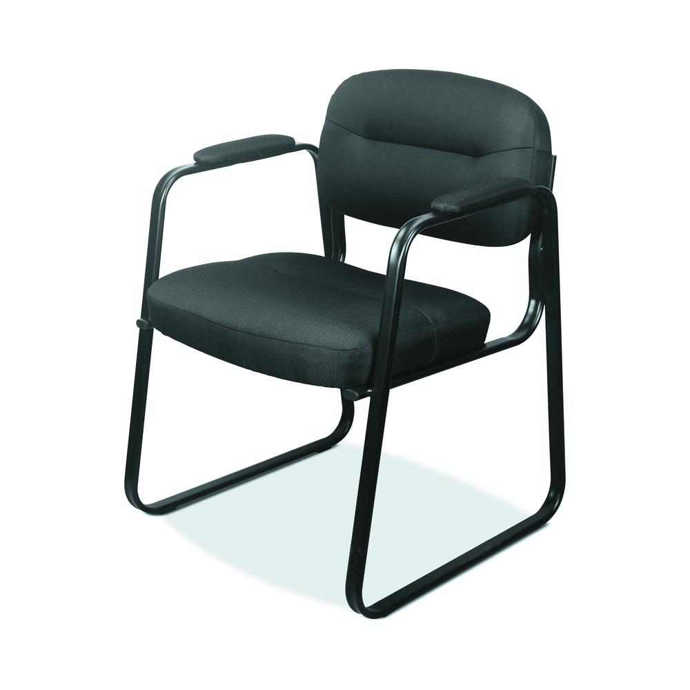 HON Sled Base Guest Chair, in Black Leather (HVL653)