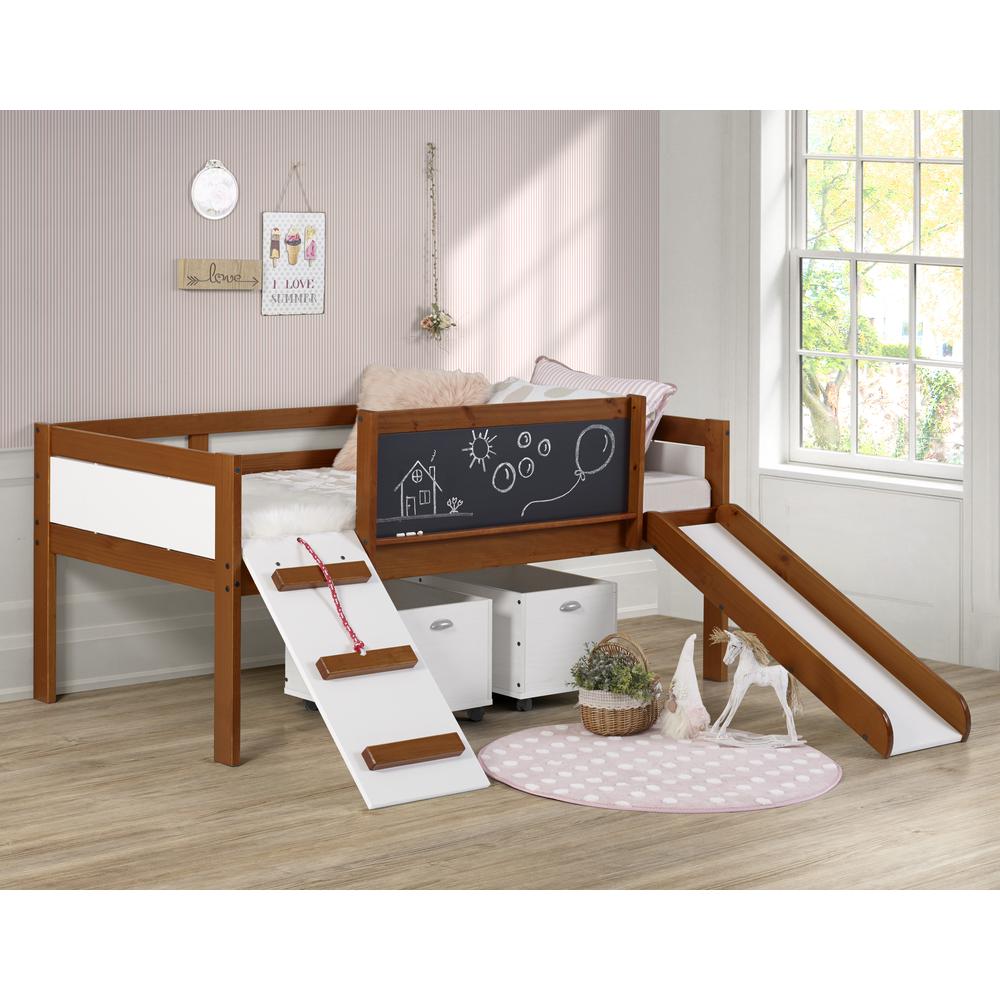 This is the image of Twin Art Play Junior Low Loft with Toy Boxes in Espresso Finish