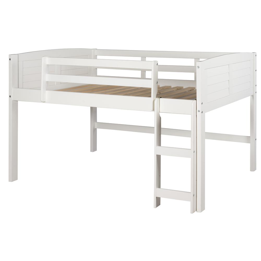 This is the image of Louver Low Loft Headboard/Footboard/Rails - White