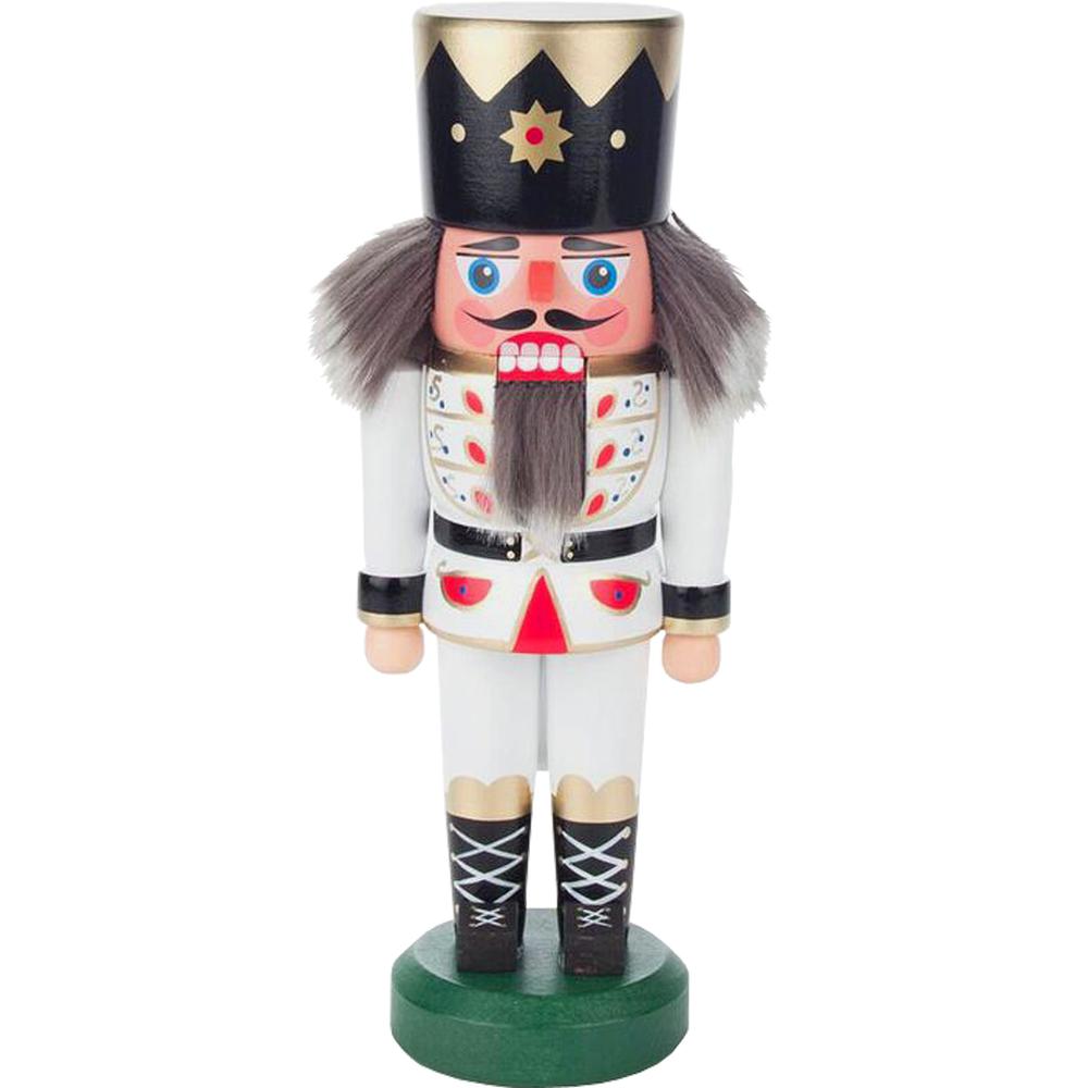 This is the image of 012-0421W - Dregeno Nutcracker - White King - 8.75"H x 3"W x 2.75"D