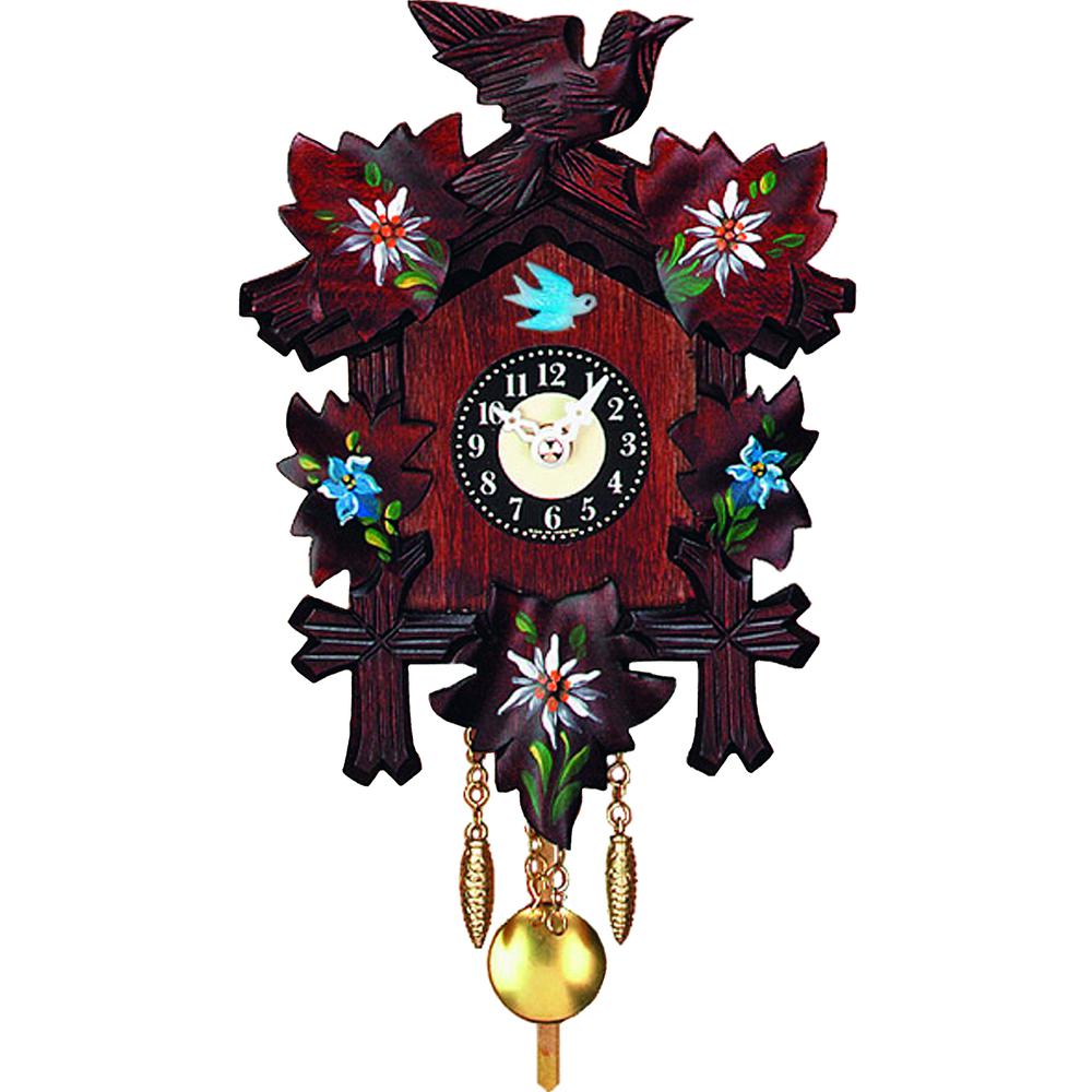 This is the image of 0126-10QP - Engstler Battery-Operated Clock - Mini Size with Music/Chimes - 6.75"H x 5"W x 3"D