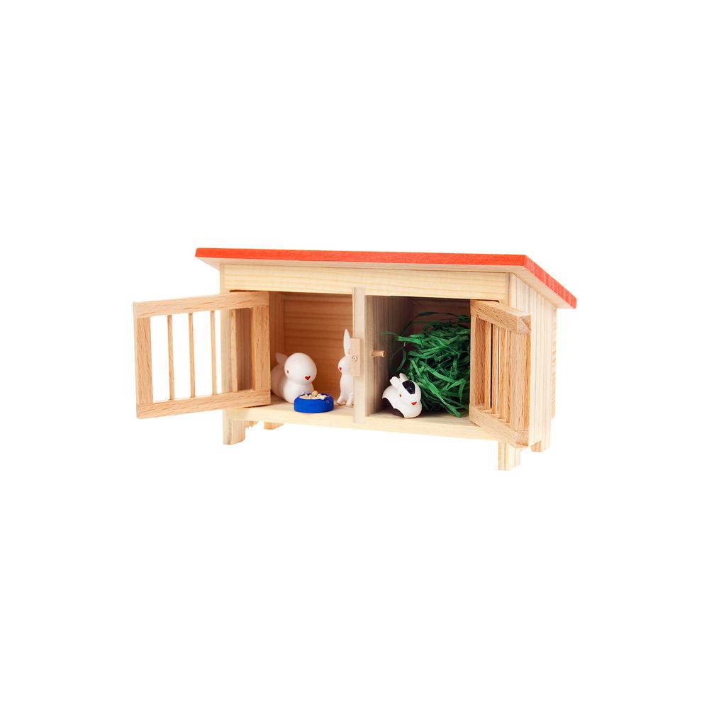 This is the image of 043-001-1 - Dregeno Easter Figures - Rabbit Hutch - 5.25"H x 3"W x 2.25"D