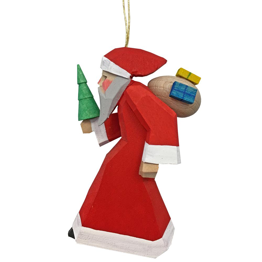 This is the image of 083051-1H - Dregeno Ornament - Santa with Gifts - 3.5"H x 2"W x 1.5"D