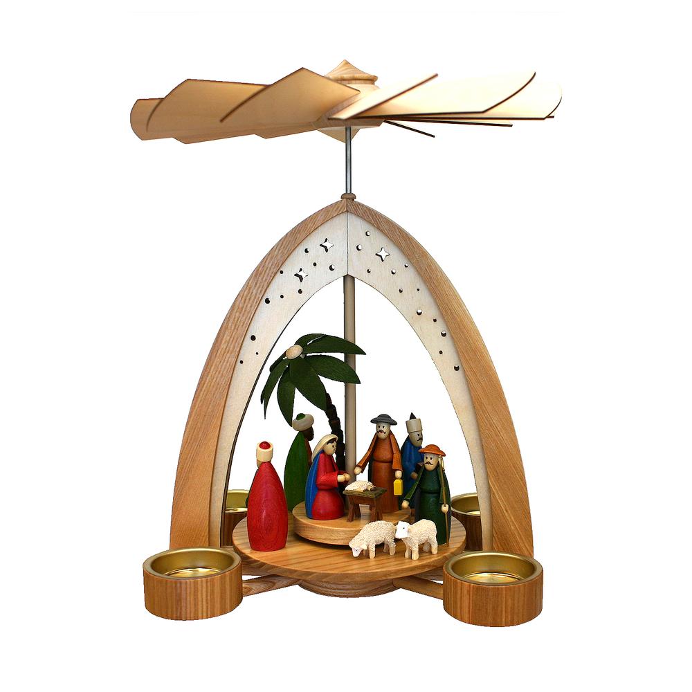 This is the image of 085-265BT - Dregeno Pyramid - Nativity - 10.75"H x 8.5"W x 8.5"D