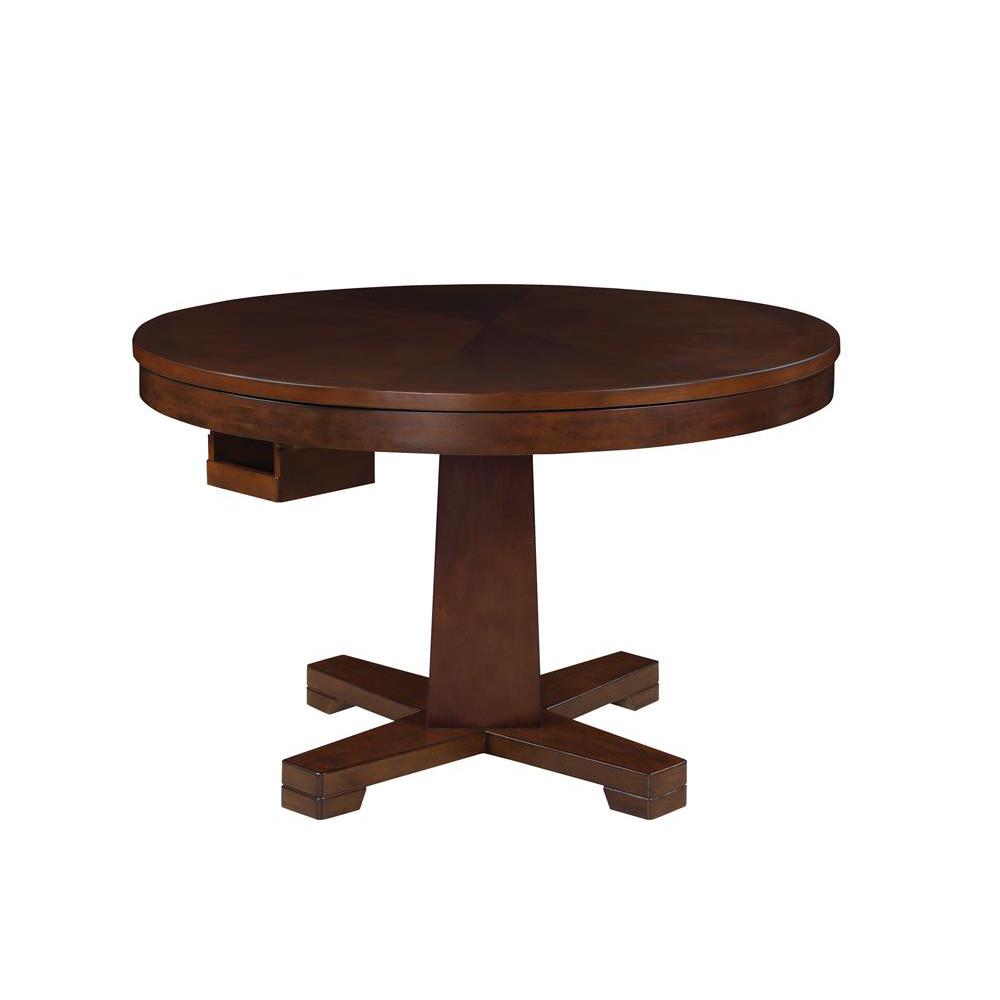 Marietta Round Wooden Game Table Tobacco