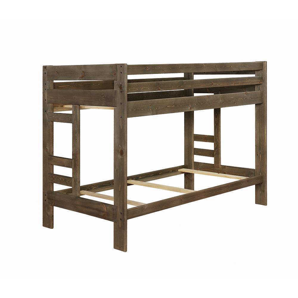 Image of Wrangle Hill Twin Over Twin Bunk Bed Gun Smoke
