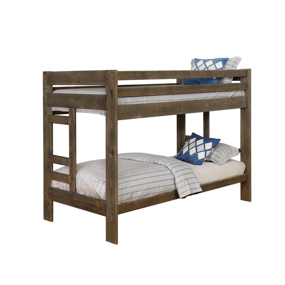 Wrangle Hill Twin Over Twin Bunk Bed Gun Smoke