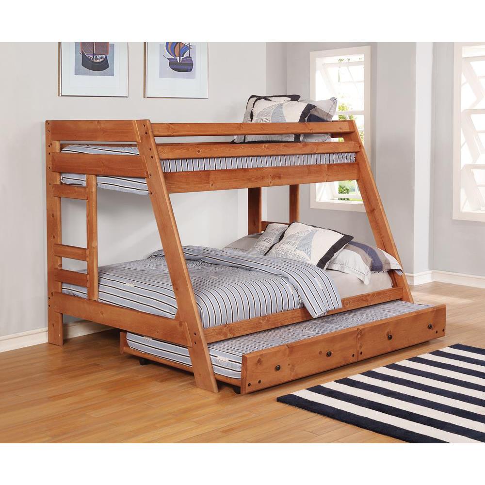 Wrangle Hill Trundle With Bunkie Mattress Amber Wash