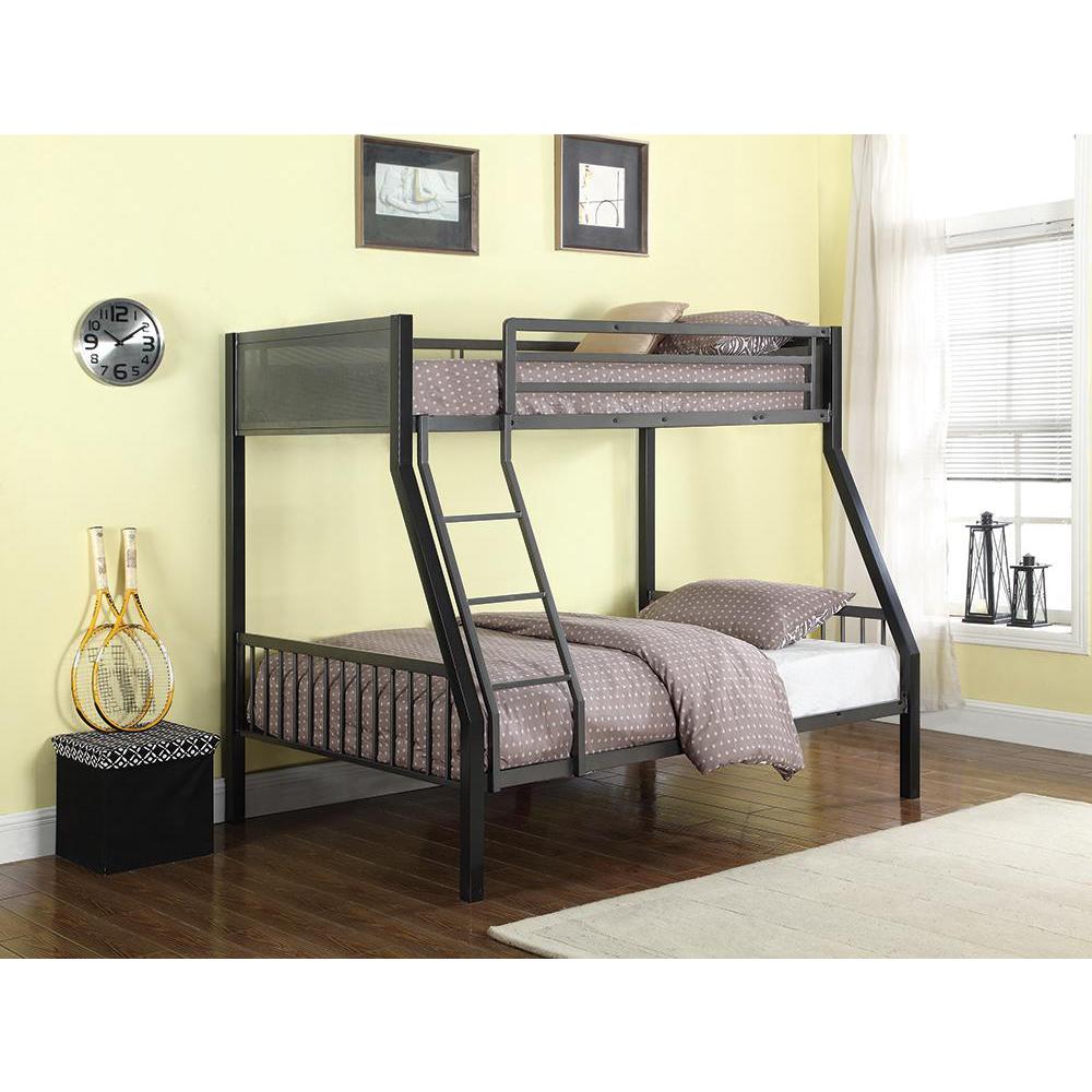 Meyers Twin Over Full Metal Bunk Bed Black And Gunmetal