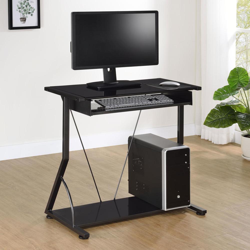 Image of Alastair Computer Desk With Keyboard Tray Black