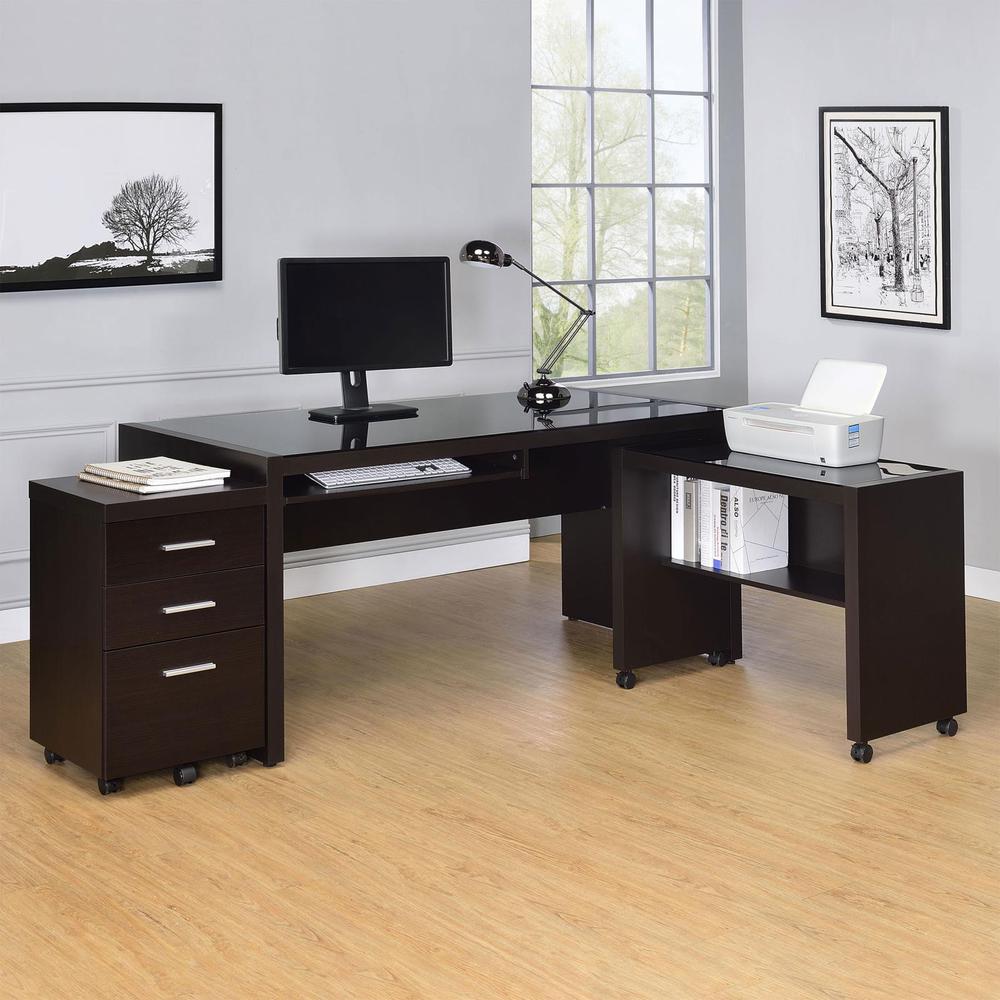 Image of 3 Pc Desk Set (Computer Desk, Mobile Return, Mobile Storage Cabinet)